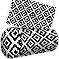 podushka-valik-chyornyj-geometricheskij-romb-na-belom-fone-42x18-sm