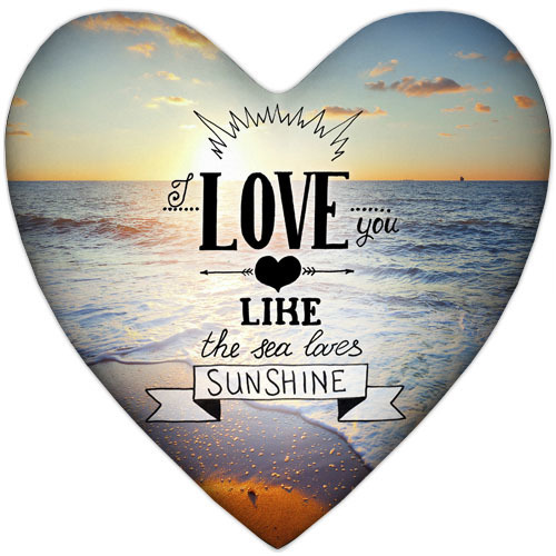 Подушка серце XXL I love you like the sea loves sunshine 57x57 см (6PS_WOL011)