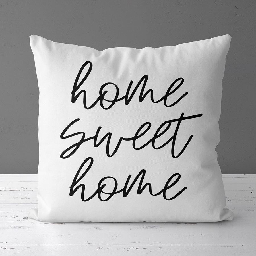Подушка з принтом габардинова Home sweet home 30x30 см (3P_CASA055)