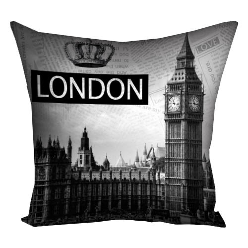 Подушка з принтом габардинова London 40x40 см (4P_VOL036)