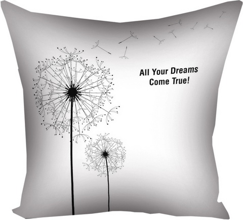 Подушка з принтом габардинова All your dreams come true! 30x30 см (3P_BP006)