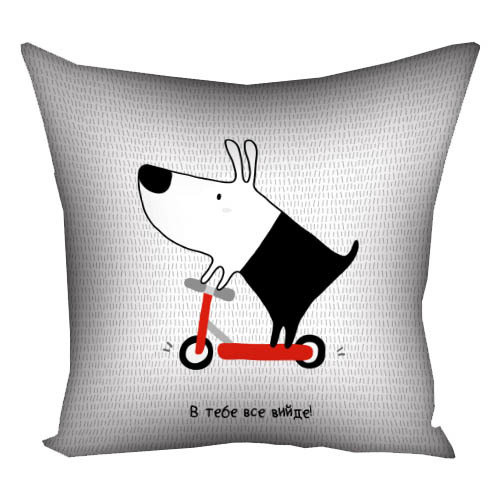 Подушка з принтом габардинова В тебе все вийде! 40x40 см (4P_DOG055)