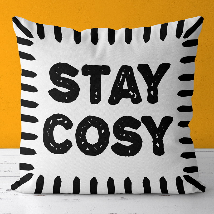 Подушка з принтом габардинова Stay cosy 50x50 см (5P_CASA052)