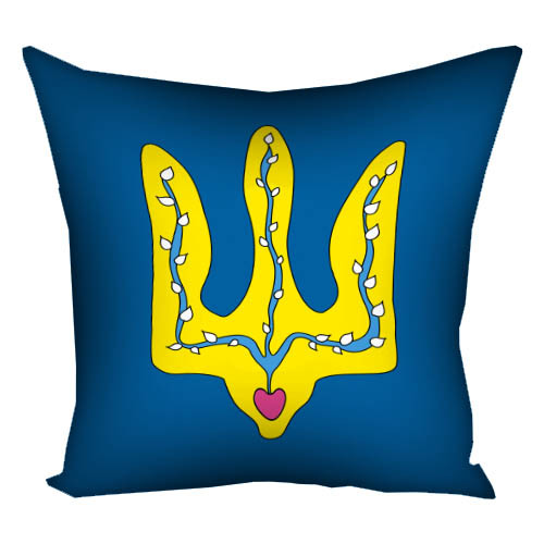 Подушка з принтом габардинова Тризуб 50x50 см (5P_22S001)
