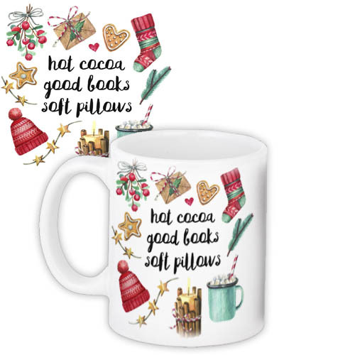 Чашка з принтом Hot cocoa good books soft pillows 330 мл (KR_22NG047)
