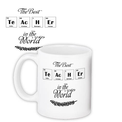 Чашка з принтом The best teacher in the world 330 мл (KR_SS009)
