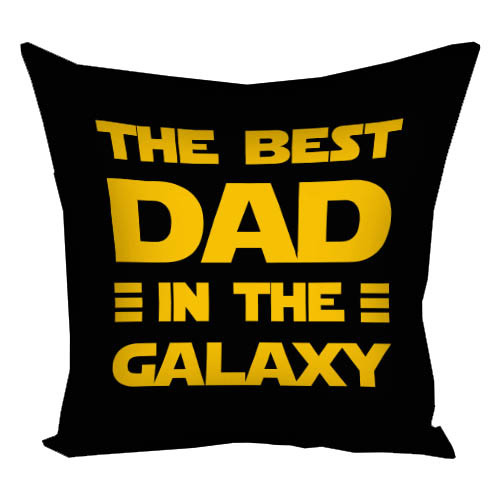 Подушка з принтом габардинова The best dad in the galaxy 50x50 см (5P_TAT018)