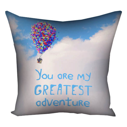 Подушка з принтом габардинова You are greatest adventure 30x30 см (3P_LP370)