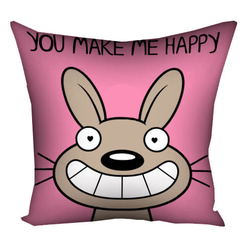 Подушка з принтом габардинова You make me happy 40x40 см (4P_LP326)
