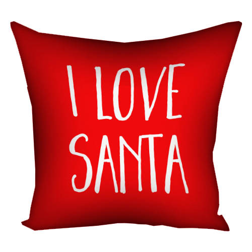 Подушка з принтом габардинова I love Santa 40x40 см (4P_23NG008)