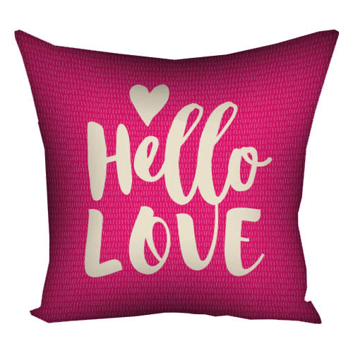 Подушка з принтом габардинова Hello love 50x50 см (5P_17L105)