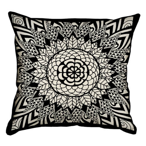 Подушка з мішковини Орнамент 45x45 см (45PHB_TFL029_BL)