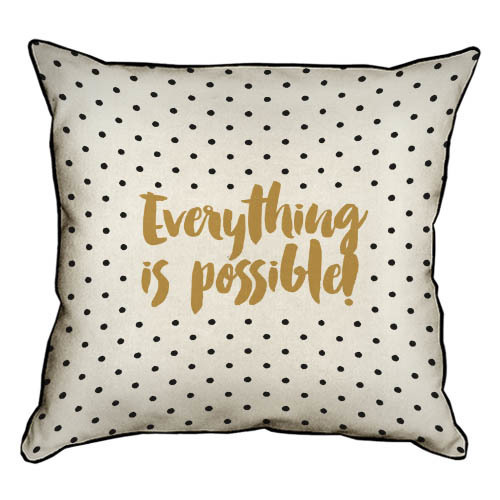 Наволочка з мішковини Everything is possible! 45x45 см (45NHB_17L011_WH)