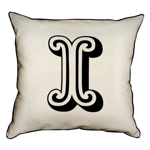 Подушка з мішковини Letter I 45x45 см (45PHB_ABC017_WH)