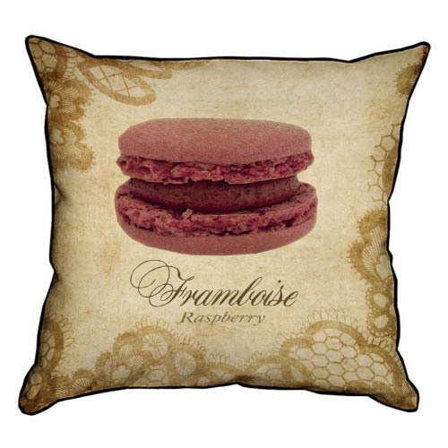 Подушка з мішковини Macarons Framboise Raspberry 45x45 см (45PHB_SWE033_BR)