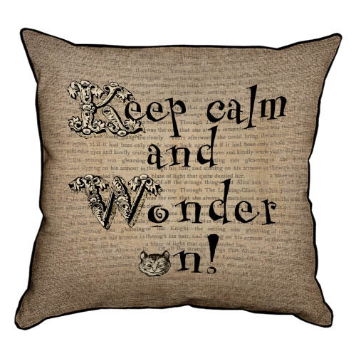 Наволочка з мішковини Keep calm and Wonder on! 45x45 см (45NHB_WON006_BR)