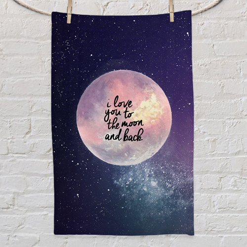 Рушник з принтом I love you to the moon and back 50х80 см (PLM_21M030)