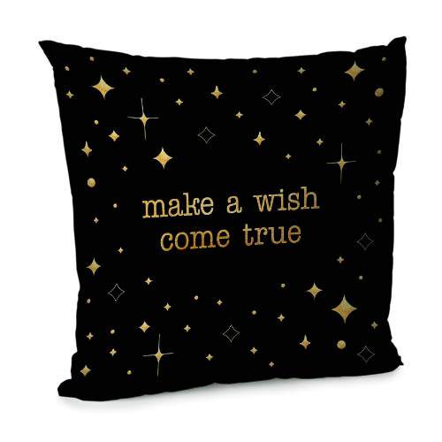 Подушка диванна з оксамиту Make a wish come true 45x45 см (45BP_JOY001)