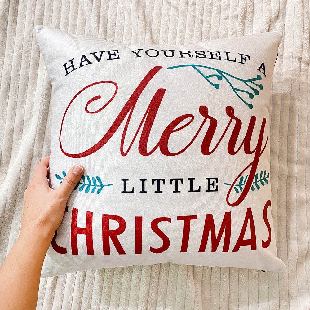 Подушка диванна з оксамиту Merry Christmas 45x45 см (45BP_22NG022)