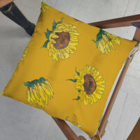 Подушка на стілець Соняшники 40x40x4 см (PZ_23F026)