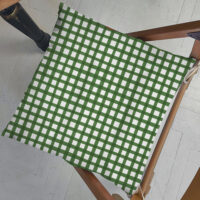 Подушка на стілець Біло-зелена клітина 40x40x4 см (PZ_23NG024)
