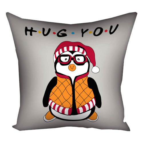 Подушка з принтом габардинова Hug you 40x40 см (4P_DR008)