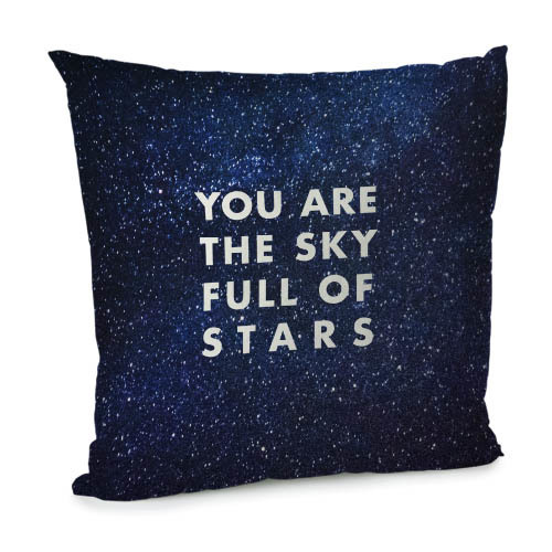 Подушка диванна з оксамиту You are the sky full of stars 45x45 см (45BP_ORG025)
