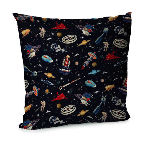 Подушка диванна з оксамиту Космос 45x45 см (45BP_UNI003)