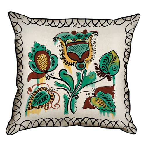 Подушка з мішковини Чар-квітка 45x45 см (45PHB_TR005)