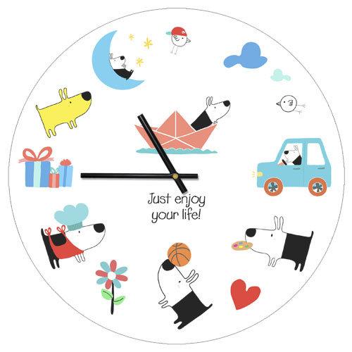 Годинник настінний круглий Just enjoy your life! 36 см (CHR_P_DOG010)