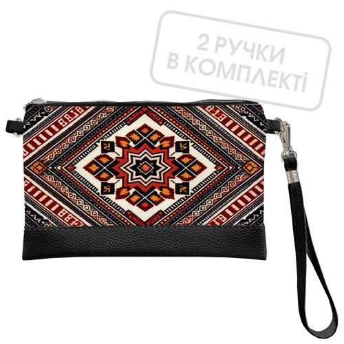 Клатч через плече Народний стиль 25x15 см (KL_24J003_BL)