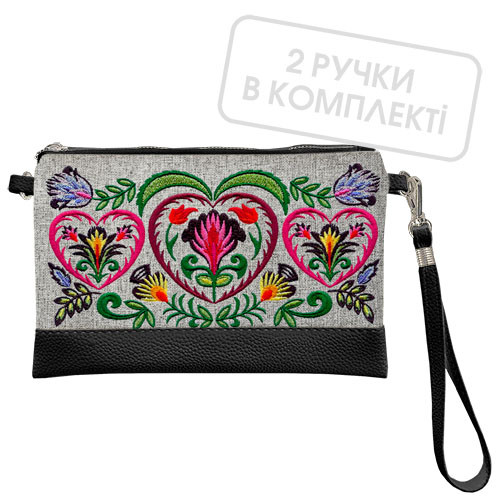 Клатч через плече Сердечний орнамент 25x15 см (KL_GL_15L041_BL)