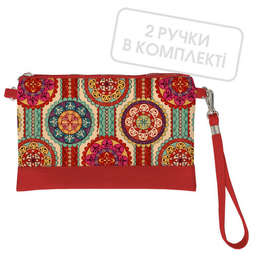 Клатч через плече Орнамент (червоний) 25x15 см (KL_GL_KR005)