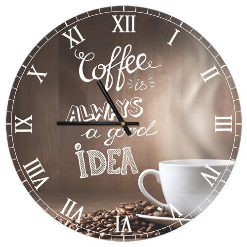 Годинник настінний круглий Coffee is always a good idea 36 см (CHR_P_15M044)