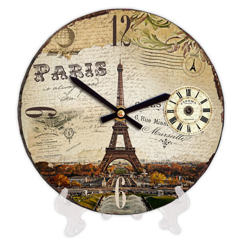 Годинник круглий Eiffel Tower Paris 18 см (CH18_P_15S072)