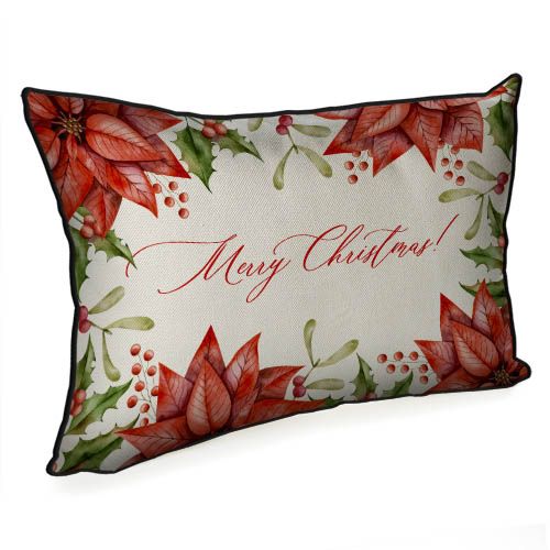 Подушка інтер'єрна з мішковини Merry Christmas! 45x32 см (43PHB_25NG009)