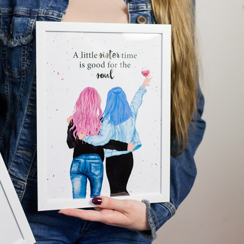 Постер у рамці A little sister time is good for the soul 21х30см, A4 (WMT4_20F011_WH)