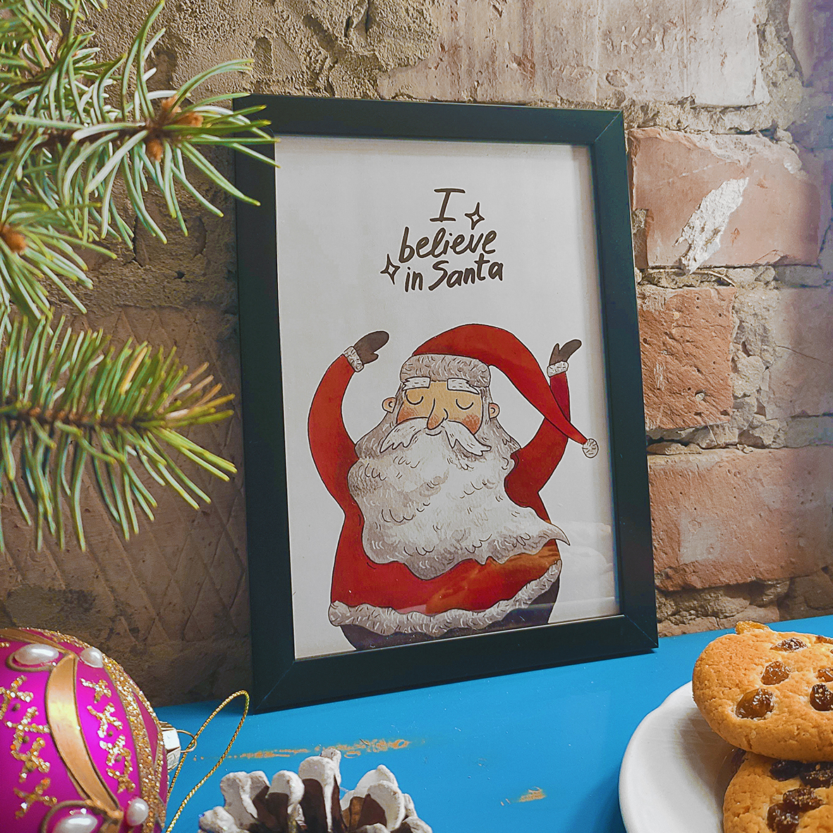 Постер у рамці I believe in Santa 21х30см, A4 (MT4_21NG020_BL)