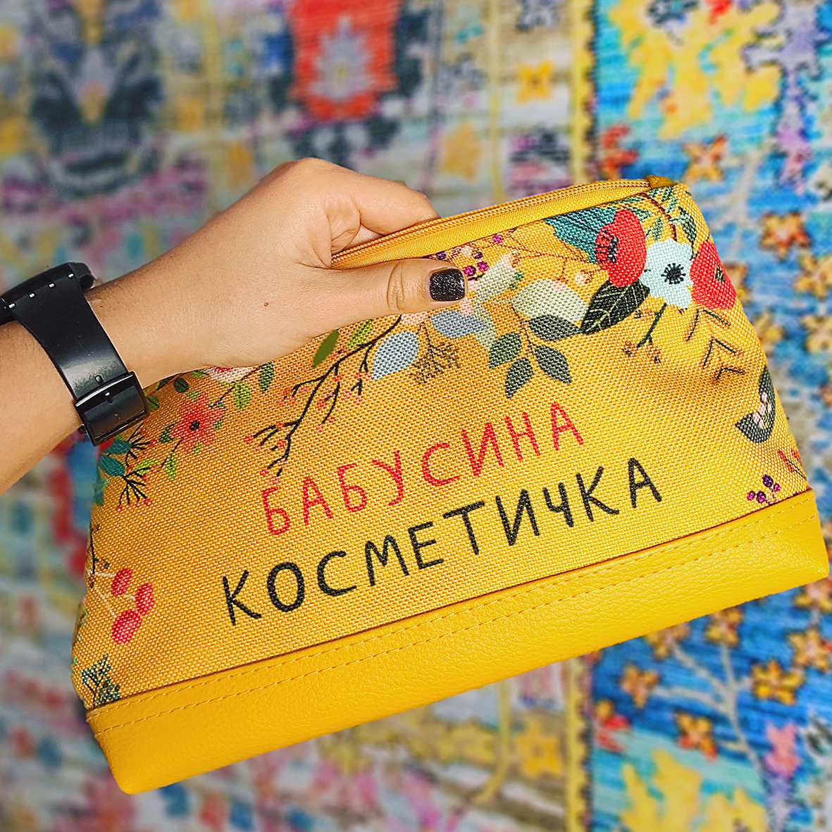 Косметичка дорожня жіноча Lovely Бабусина косметичка 26x15x8 см (KK_FLG013_ZHL)