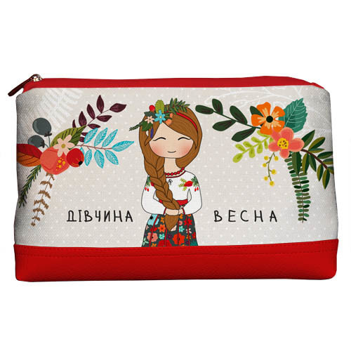 Косметичка дорожня жіноча Lovely Дівчина весна 26x15x8 см (KK_FLG019_KR)