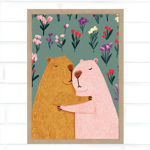 Постер в рамці Кохання (капібари) 15×21 см, A5